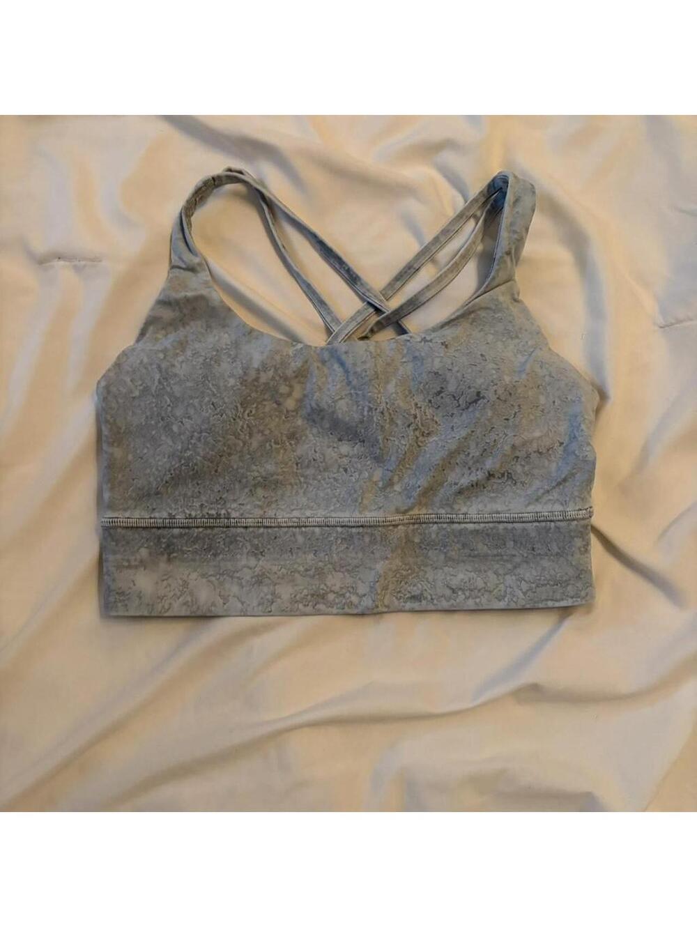 Lululemon city grit blue long line sports bra